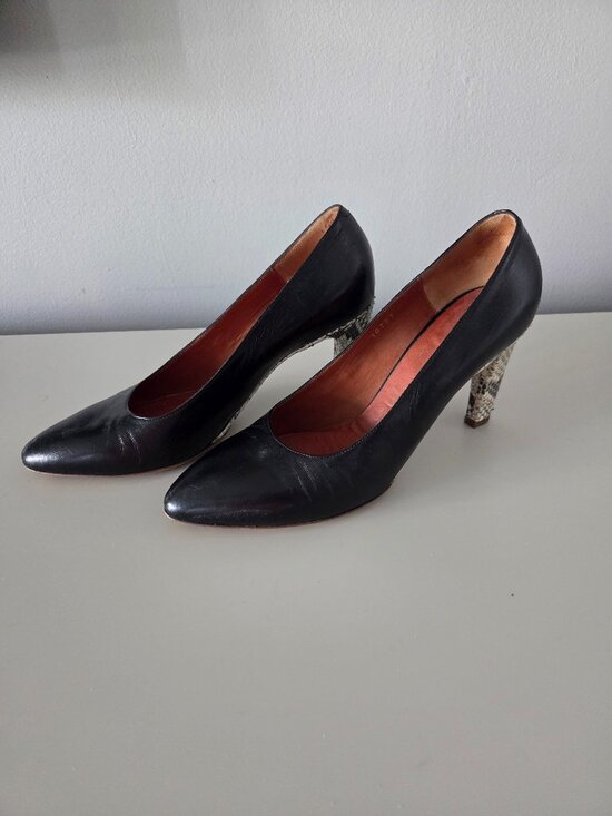Dries Van Noten Shoes - Dries Van Noten Black Pump Snakeskin